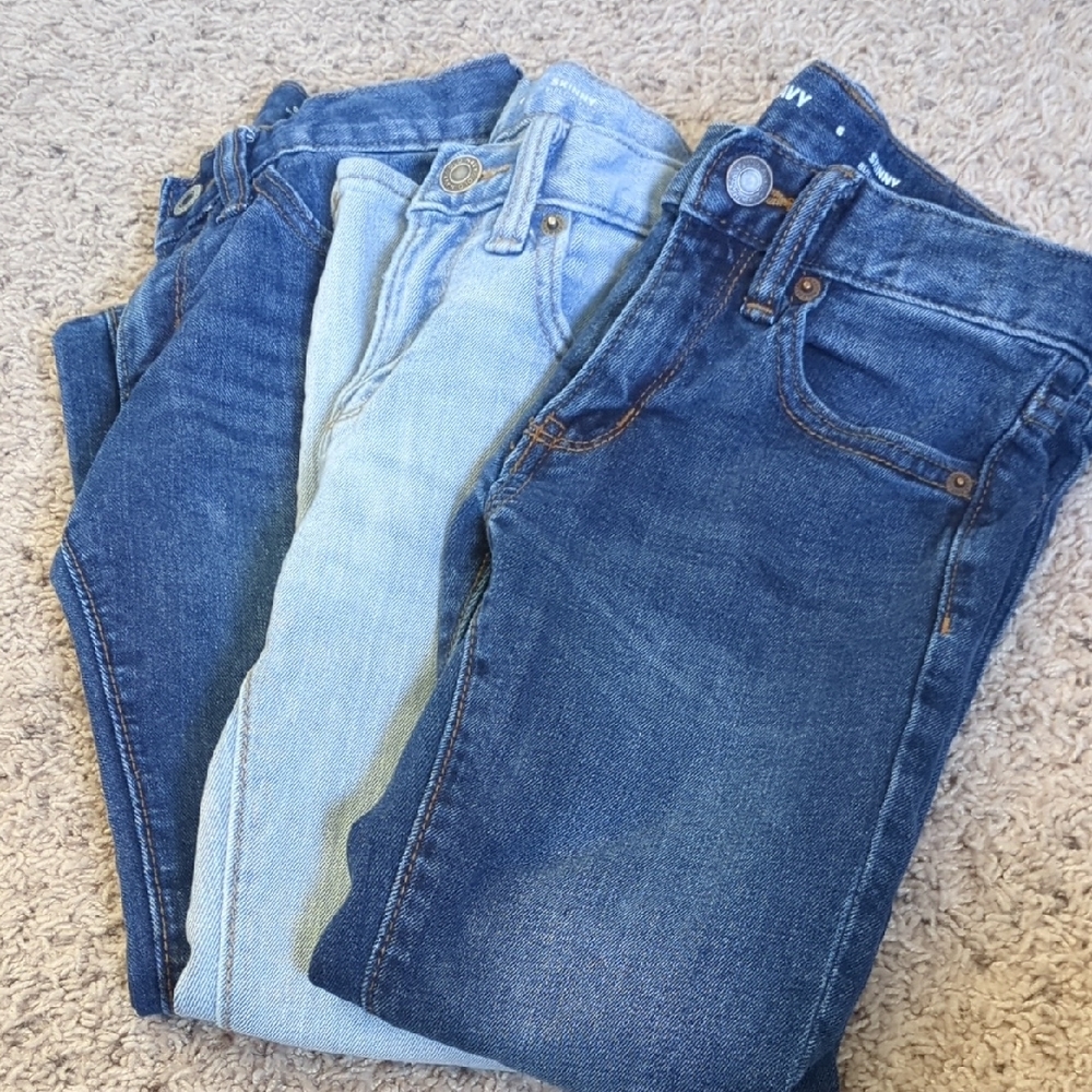 Old Navy Kid's Skinny Jeans Trio in Dark & Light Blue Denim
